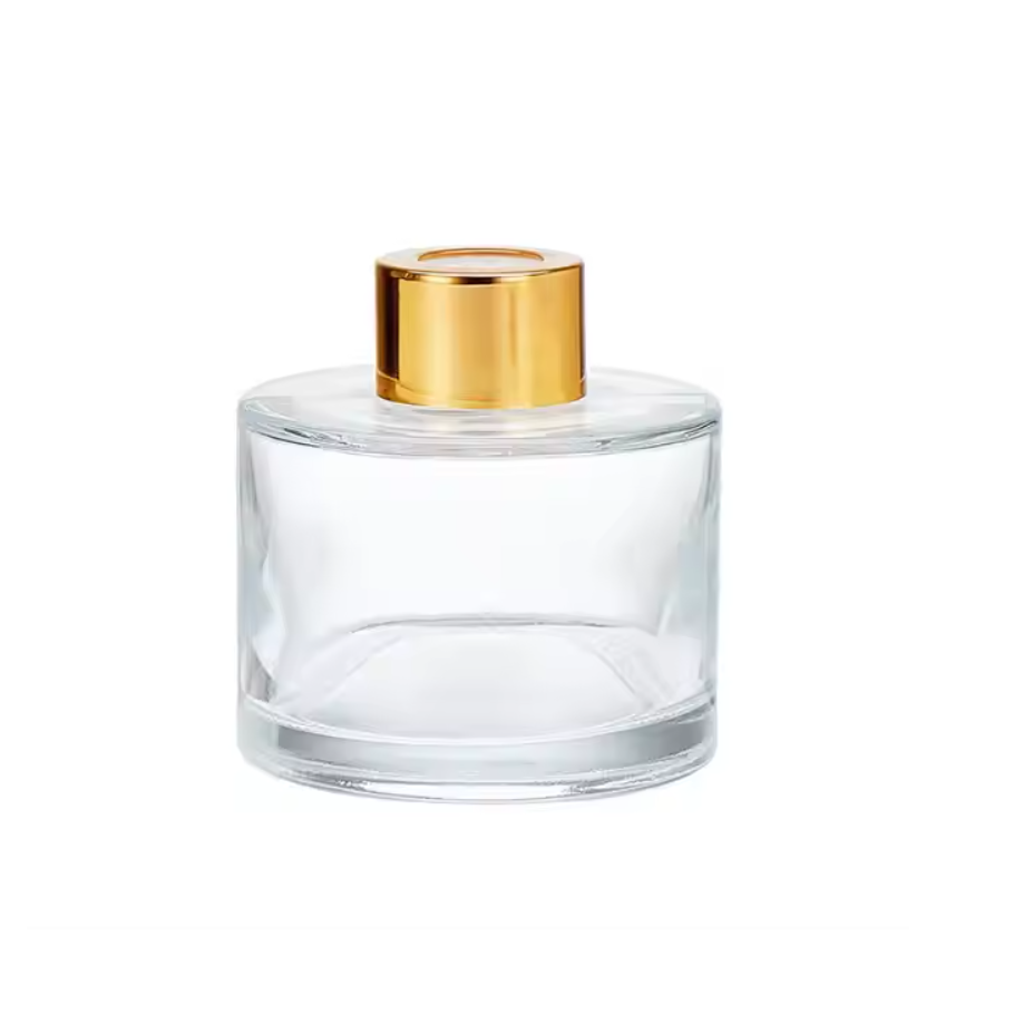 Flacon diffuseur en verre 50ml avec bouchon doré+2 Bâton 15CM (blanc noir)
