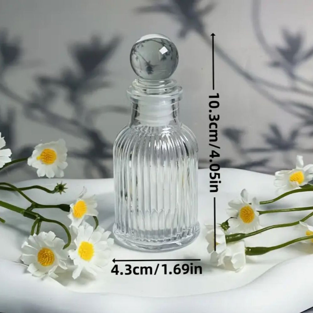Flacon de parfum en verre de style classique 10,3 cm x 4,3 cm 50ML Idéal pour cadeaux et décoration
