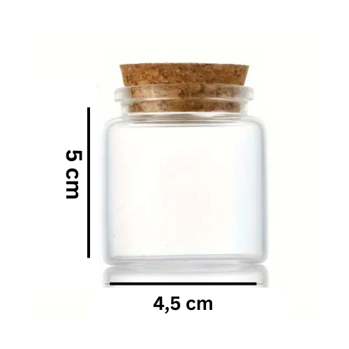 Fiole en Verre Transparent avec Bouchon Liège,5x4.5cm Dragées,Pour Bougies,Henné et roses et cadeaux de fête