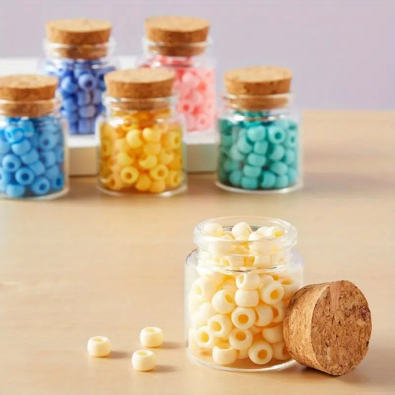 Fiole en Verre Transparent avec Bouchon Liège,5x4.5cm Dragées,Pour Bougies,Henné et roses et cadeaux de fête
