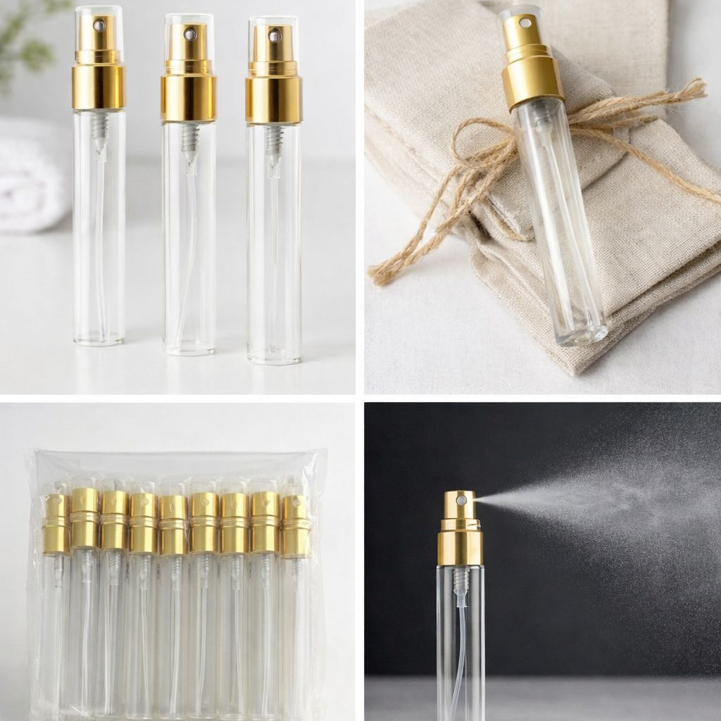 Flacon de parfum vide 10ML, Élégance dorée pour dragées et événements traditionnels