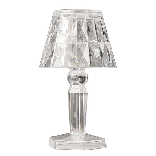 Lampe de table en cristal avec lumière LED chaleureuse 12 cm 6,5 cm